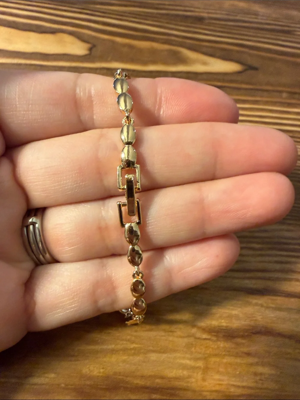 Gold Plated Heart Link Zirconia Bracelet - Women's Jewelry